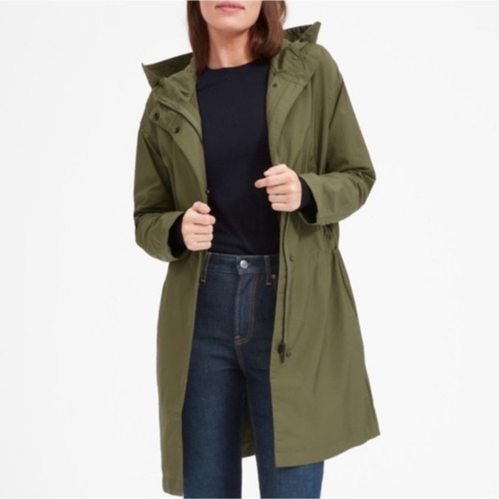 Everlane Anorak Womens Large Kalamata Cargo Green Raincoat